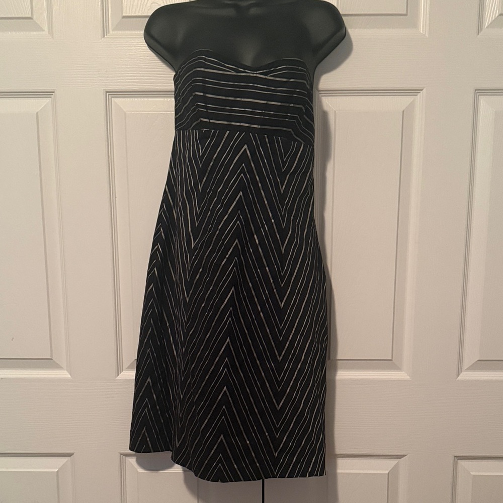 Express Elegant Black and Silver Strapless Dress